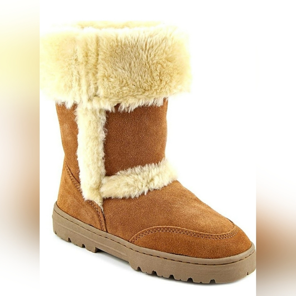 Style & Co Witty Cold Weather Mid Calf Suede Boots w/Faux Fur